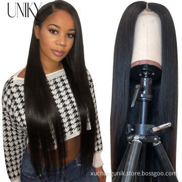 Wholesale Price Virgin Cuticle Aligned Hair Pre Plucked Human Hair Lace Wig With Black Women Raw Brazilian Hair Lace Closure Wig